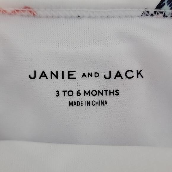 Janie and Jack Ruffled Floral Print White and Pink One Piece‎ Swimsuit Baby 3-6M - Picture 8 of 10